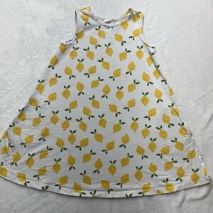 Hanna Andersson Sleeveless Swing Dress Girls 10 Lemons Pockets Summer Spring